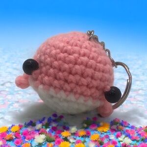 Pocket-Sized Crochet Whale Keychain – Tiny, Chunky, and Full of Charm! 🐳💖